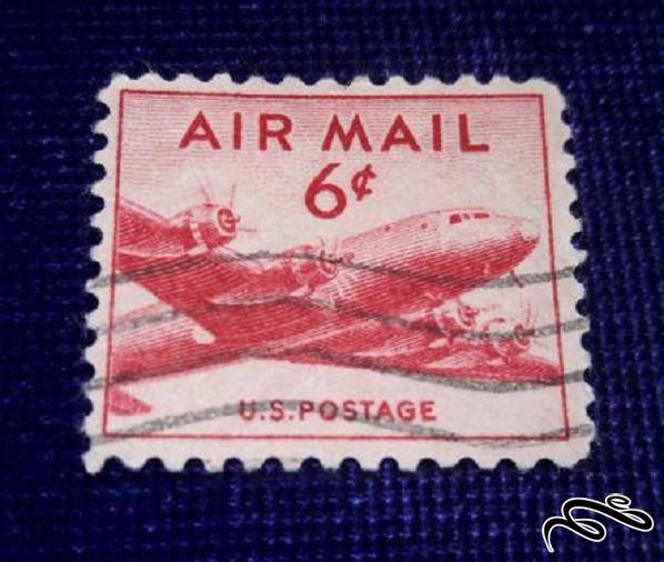 تمبر باارزش قدیمی و کلاسیک 6 سنت امریکا . پست هوایی . باطله (94)4