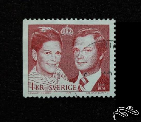 تمبر زیبای بارزش قدیمی ۱۹۷۶ سوئد . شخصیت (۹۴)۶