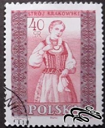 تمبر زیبای بارزش قدیمی p.w.p.w لهستان . لباس محلی (۹۴)۶