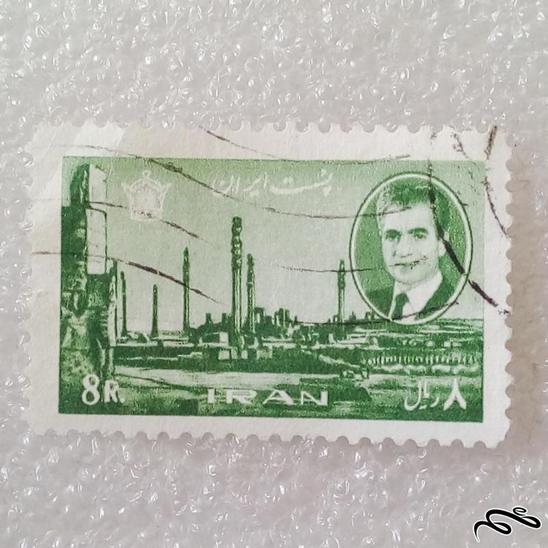 تمبر ۱۳۴۴ پهلوی دوازدهم پستی ۸ ریال تخت جمشید باطله (۹۰)۵