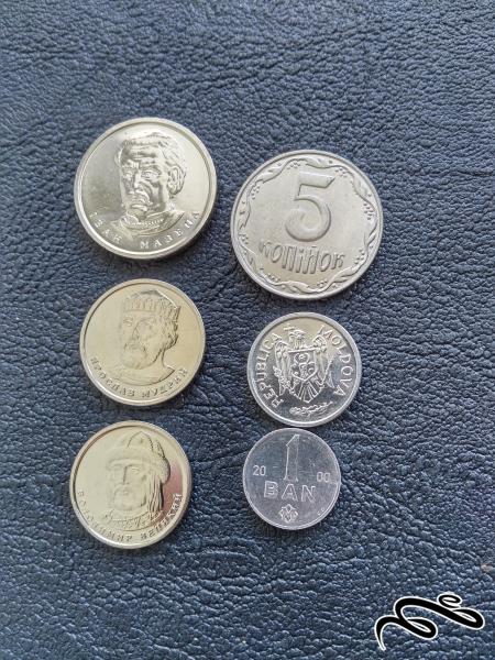 ست سکه مناسبتی نیکل اوکراین سوپر بانکی 6 عدد ی