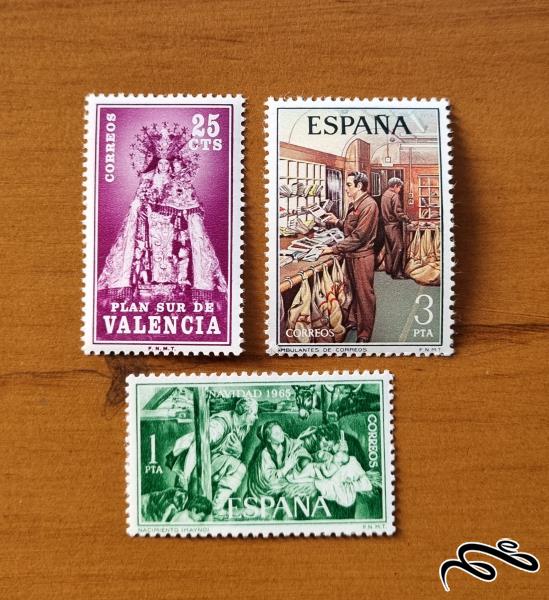 سه عدد تمبر قدیمی اسپانیا