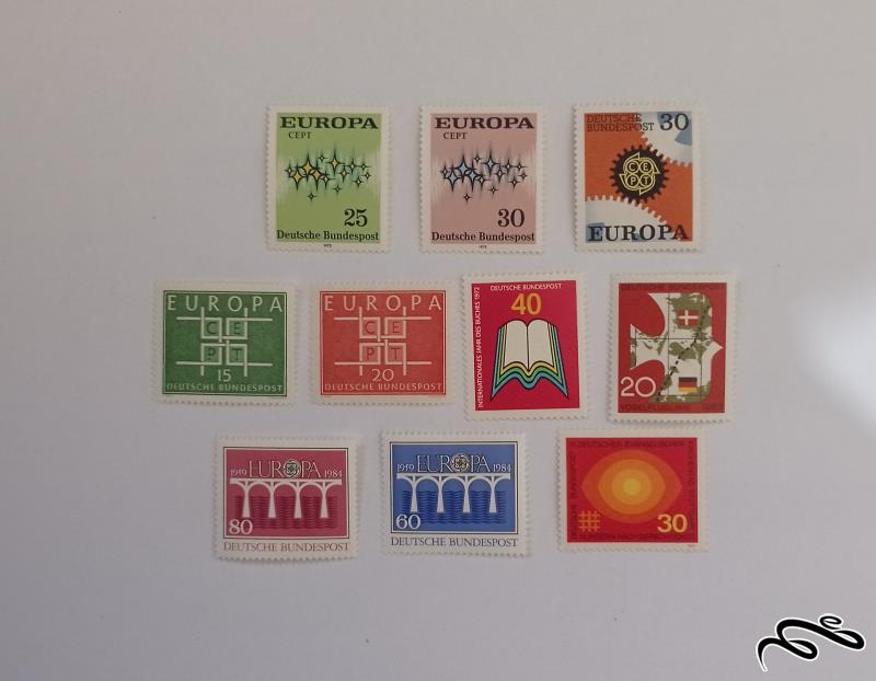 10 عدد تمبر نو و با چسب آلمان (52)