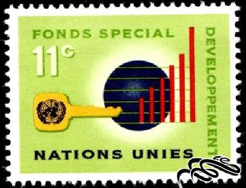 تمبر U.N. Special Fund باارزش 1965سازمان ملل نیویورک (94)3+