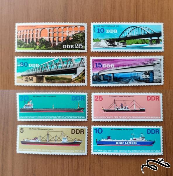 سری تمبرهای سایز بزرگ آلمان شرقی ،پلها و کشتی ها