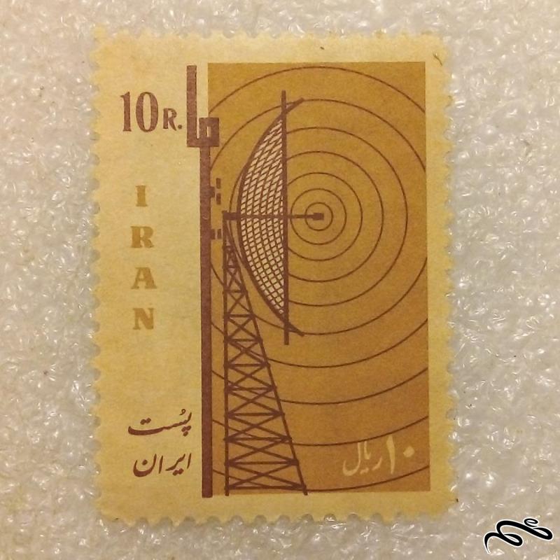 تمبر ۱۰ زیال ۱۳۴۵ پهلوی اتمام خط مخابراتی پیمان مرکزی سنتو (۹۳)۷