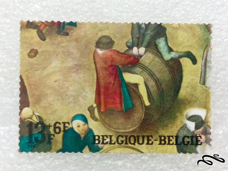 تمبر یادگاری ۱۹۶۷ تابلویی بلژیک بازیهای قدیمی (۹۸)۷+F