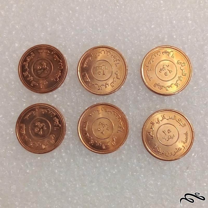 ۶ سکه زیبای ۲۵ دینار عراقی (۰)۶+