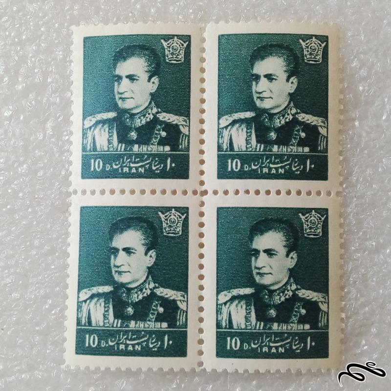 بلوک تمبر ۱۳۳۹ پهلوی ۱۰ دینار سبز سیر دهم پستی (۴۰)