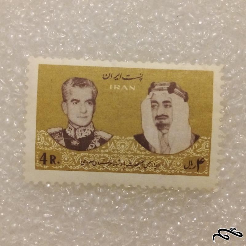 تمبر زیبا و ارزشمند قدیمی پهلوی دیدار ملک فیصل پادشاه عربستان (95)2