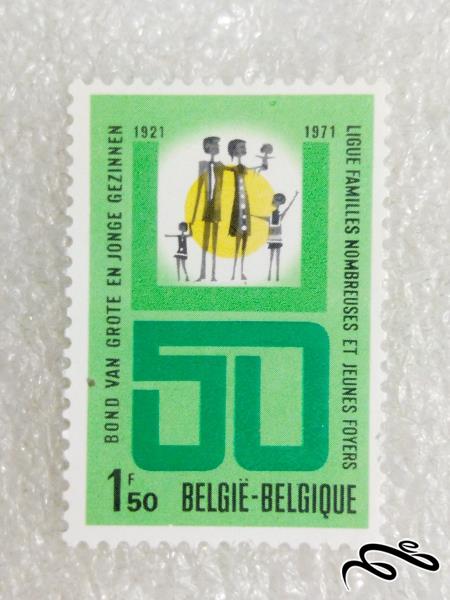 تمبر ارزشمند قدیمی ۱۹۷۱ بلژیک.خانواده (۹۸)۷+F