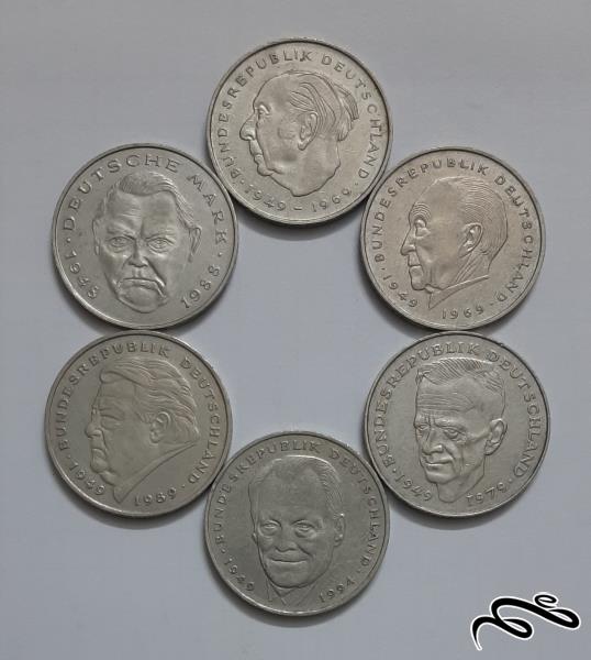 ست کامل سکه های دو مارکی یادبودی آلمان