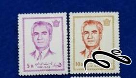 2 تمبر باارزش 5 و 10 دینار پستی پهلوی (94)0