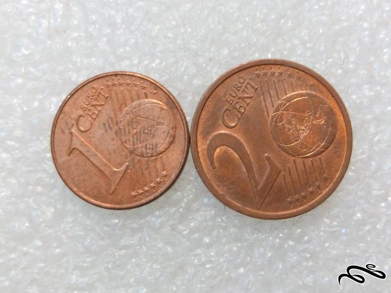 ۲ سکه زیبای سنت یورو با کیفیت (۰)۵۰