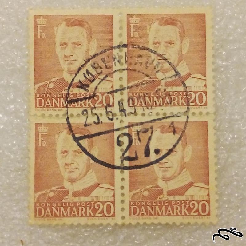 بلوک تمبر باارزش قدیمی 1949 دانمارک شاه فردریک . مهر کپنهاگ. باطله (004)