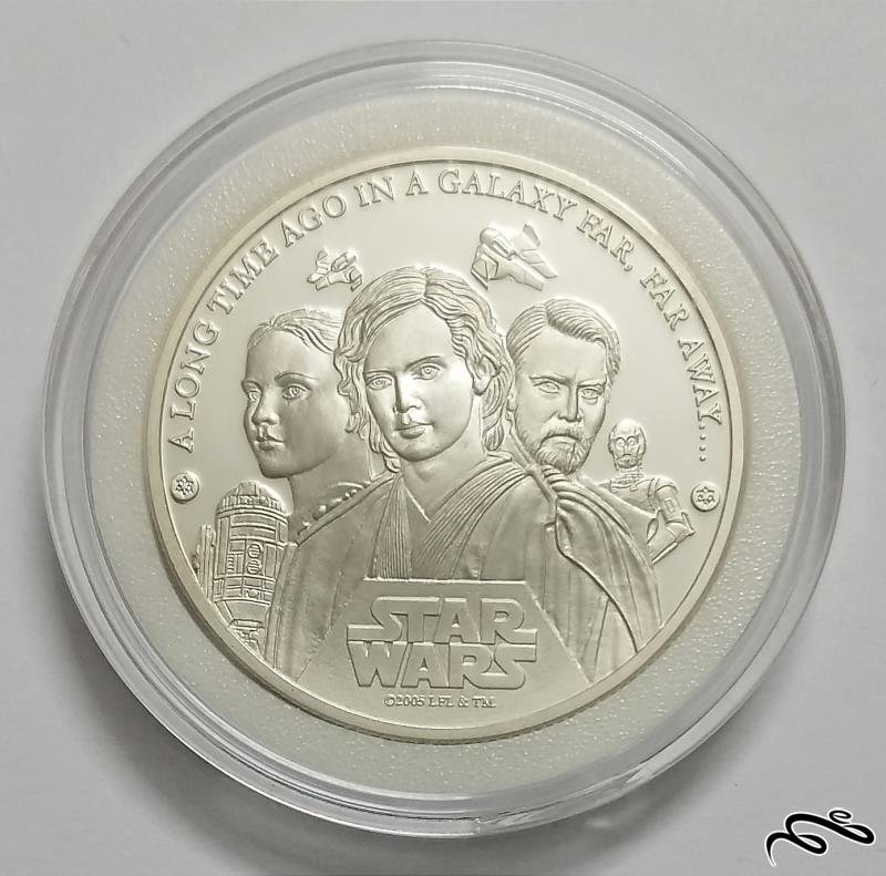 جفت سکه های نقره یادبود فیلم جنگ ستارگان 2005