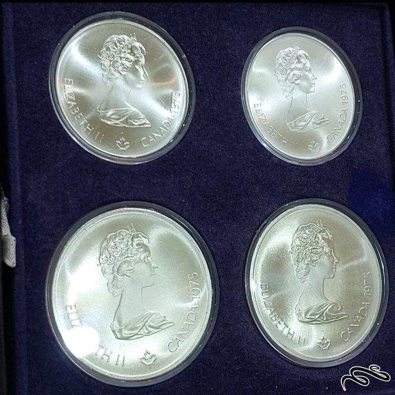 پکیج سکه های نقره المپیک مونترال کانادا 1976 (شناسنامه دار)