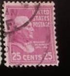 تمبر زیبای قدیمی ۲۵ سنت امریکا شخصیت . باطله (۹۴)۰