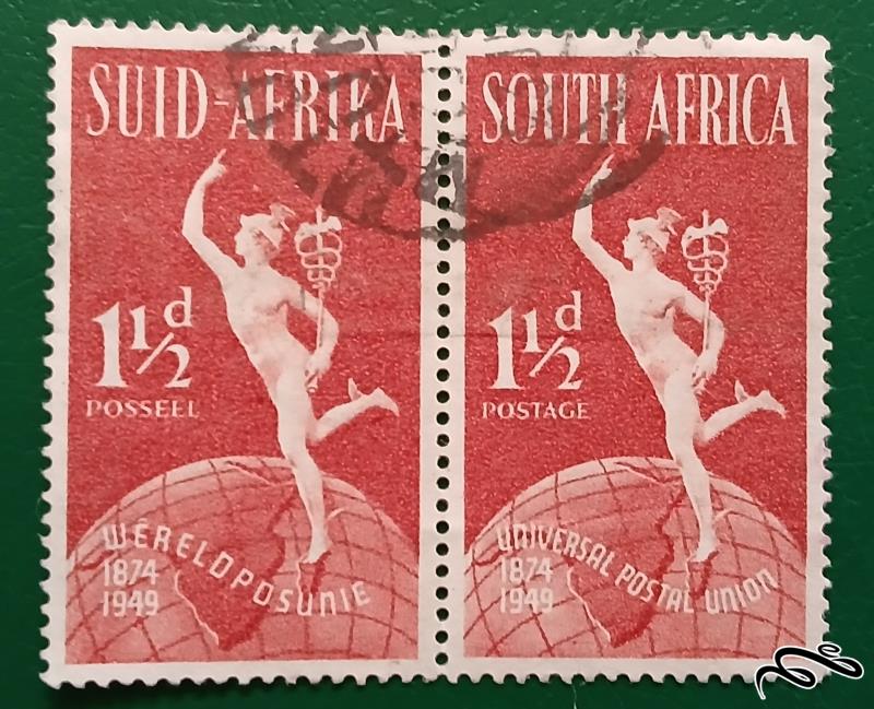 یو پی یو U.P.U / باطله hermes over globe / افریقای جنوبی 1949