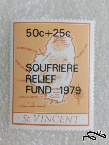 تمبر قدیمی ارزشمند 1979 نقشه سینت وینسنت (98)6+F