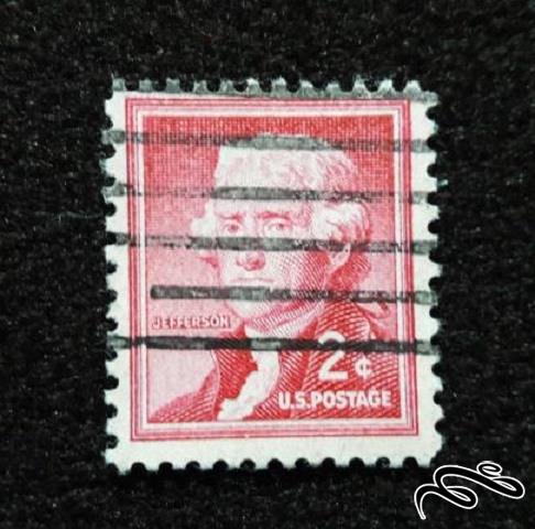 تمبر زیبای کلاسیک قدیمی ۲ سنت امریکا . جفرسون (۹۴)۶