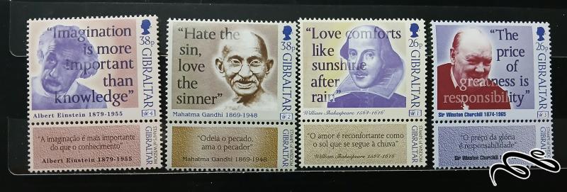 سری نقل قول از افراد مشهور  جبل الطارق ۱۹۹۸ چرچیل/شکسپیر/گاندی/انیشتن