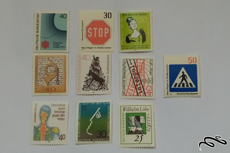 10 عدد تمبر آلمان (نو و با چسب) (1)