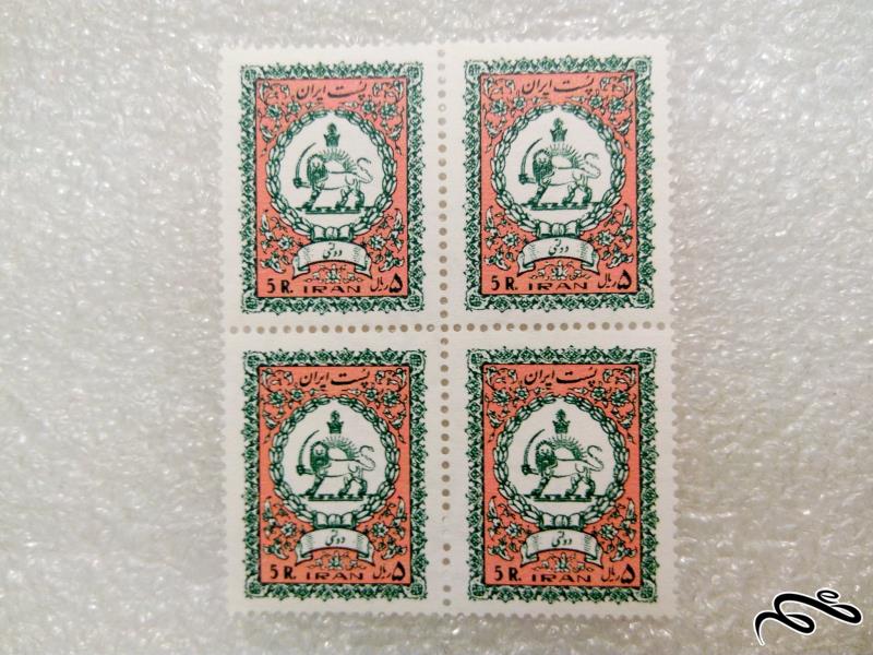 بلوک تمبر زیبای 5 ریال دولتی پهلوی.شیروخورشید (33)+ F