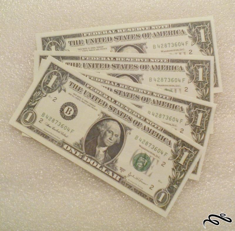 ۴ برگ طرح اسکناس ۱ دلار . فانتزی . (۹۸-۴) (۰)