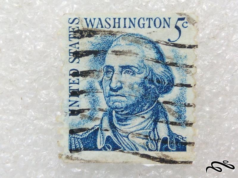 تمبر زیبا و قدیمی ۵ سنت امریکا. واشنگتن .باطله (۹۸)۹