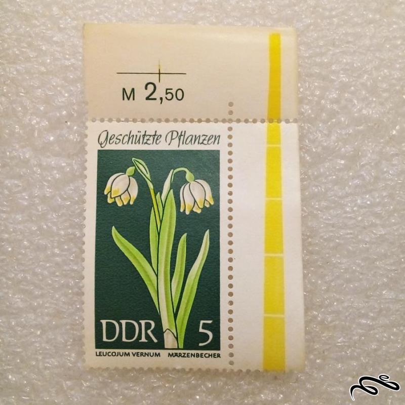 گوشه تمبر زیبای باارزش DDR  المان . گل (93)7