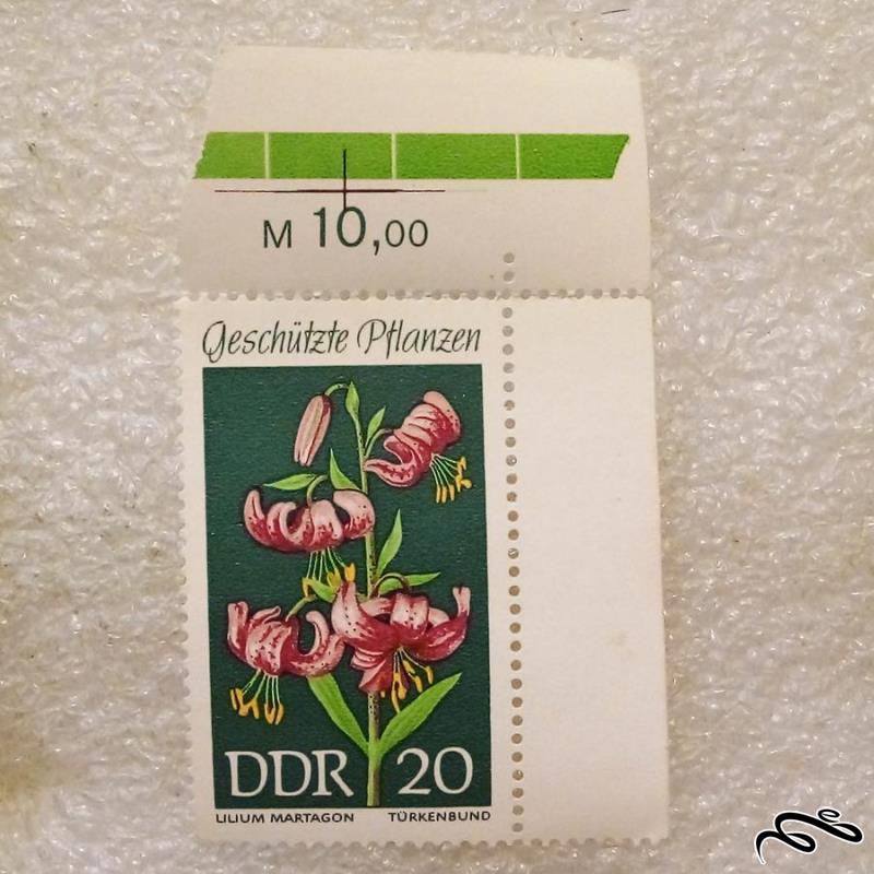گوشه تمبر زیبای باارزش DDR  المان . گل (93)7