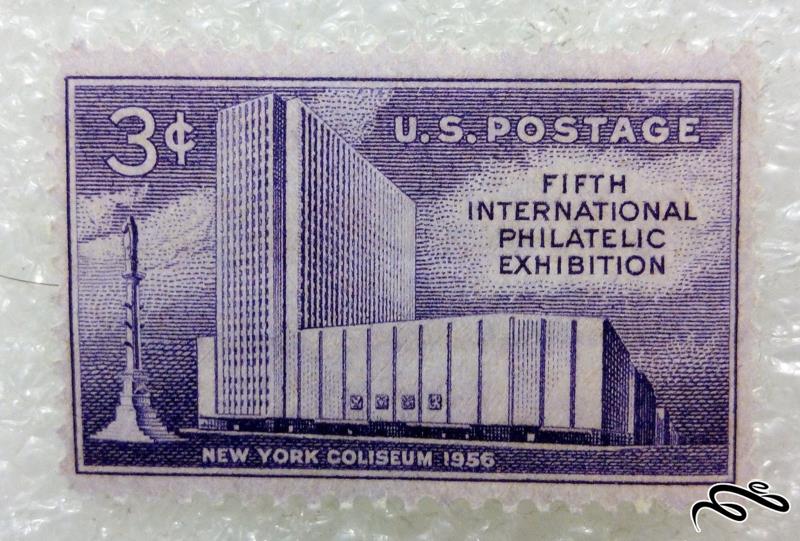 تمبر زیبای قدیمی ۳ سنت ۱۹۵۶ امریکا.ساختمان.کمیاب (۹۷)۲+