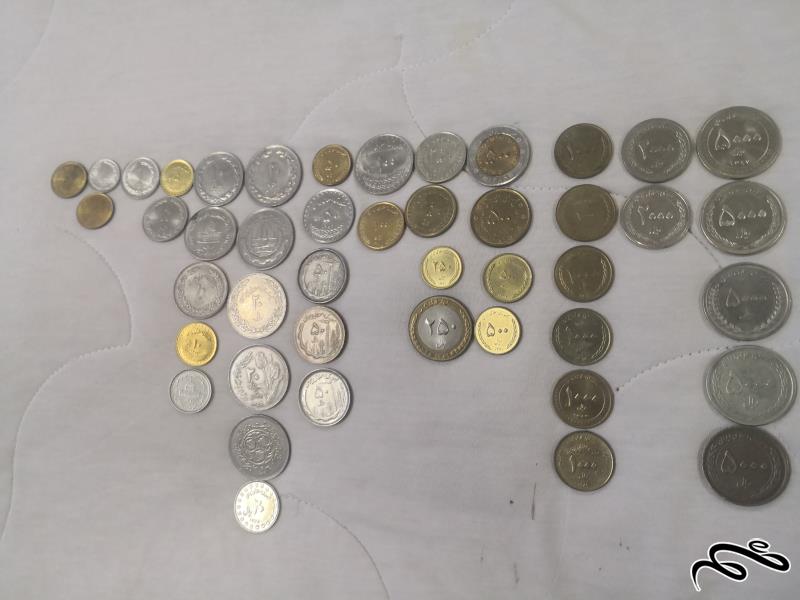 مجموعه 45 تایی سکه های جمهوری کیفیت در حد بانکی