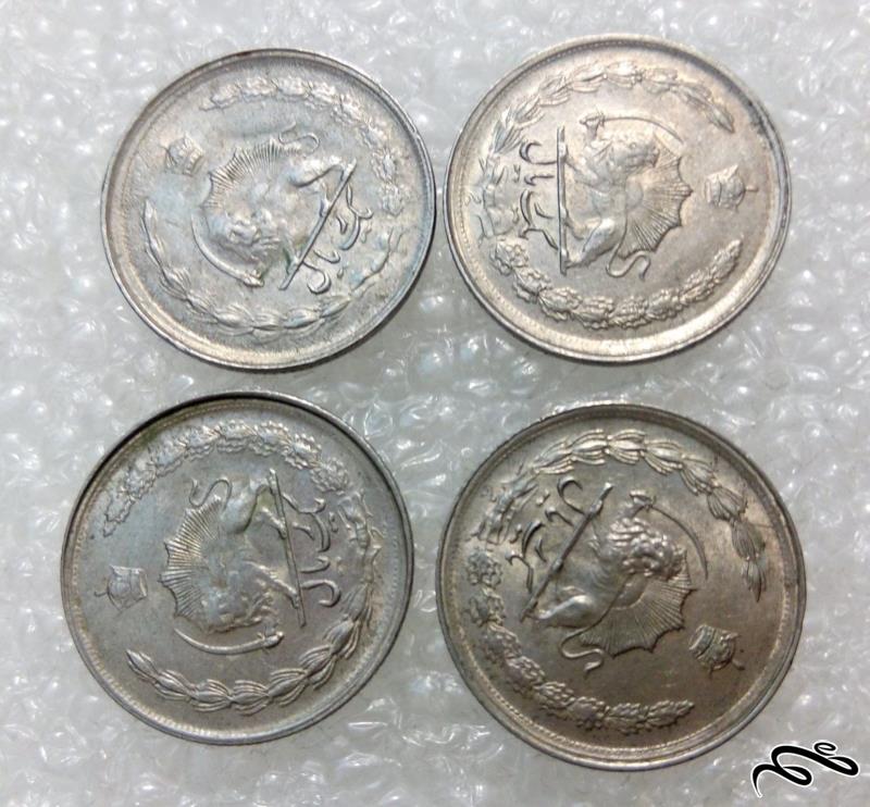 ۴ سکه ارزشمند ۱ ریال پهلوی.کیفیت عالی (۰)۸۱ F