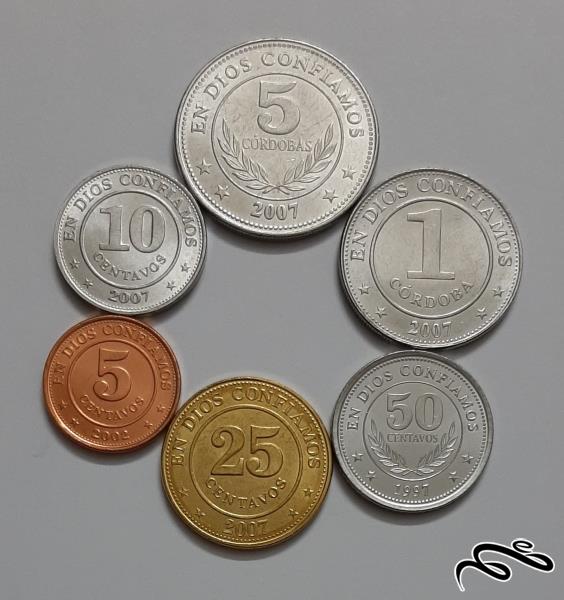ست کامل سکه های نیکاراگوئه