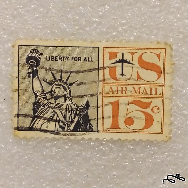 تمبر باارزش قدیمی 15 سنت پست هوایی امریکا . باطله (96)2