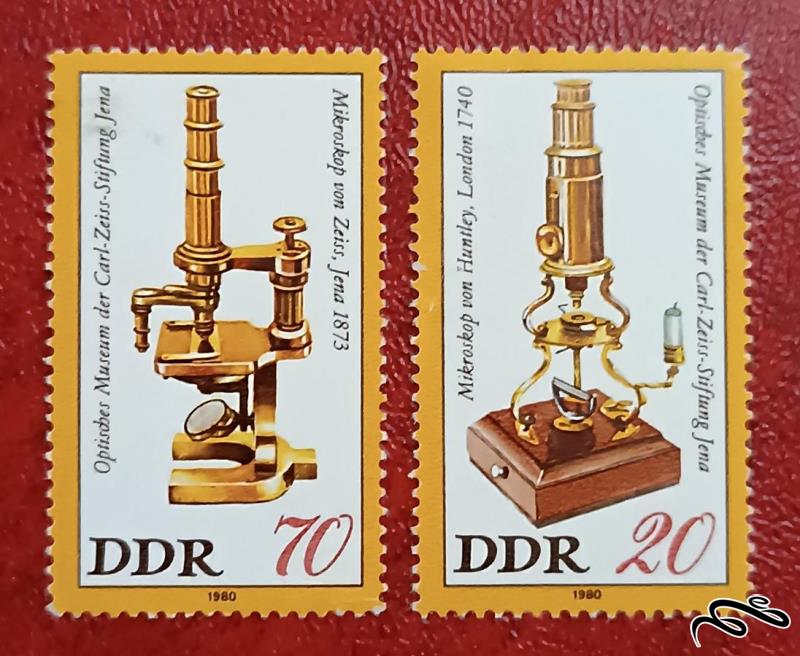 2 تمبر باارزش قدیمی 1980 المان DDR . موزه اپتیکال ینا (93)9