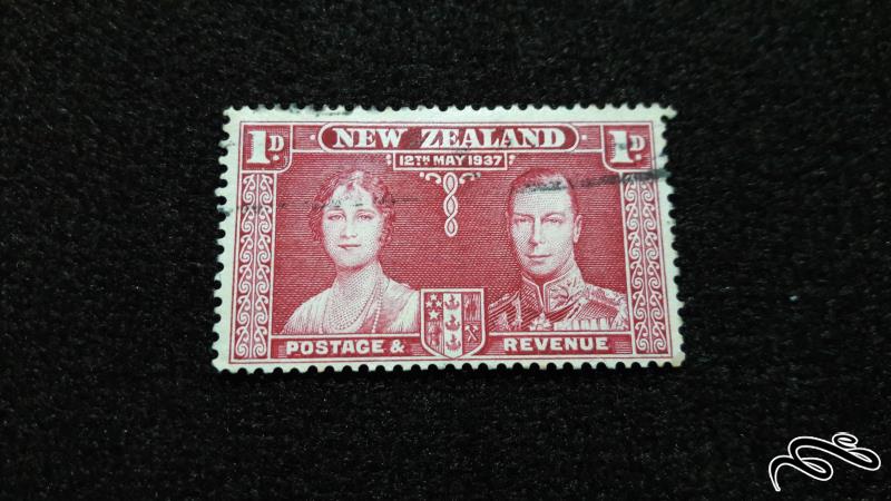 تمبر خارجی قدیمی و کلاسیک مستعمره نیوزلند انگلستان جرج ششم