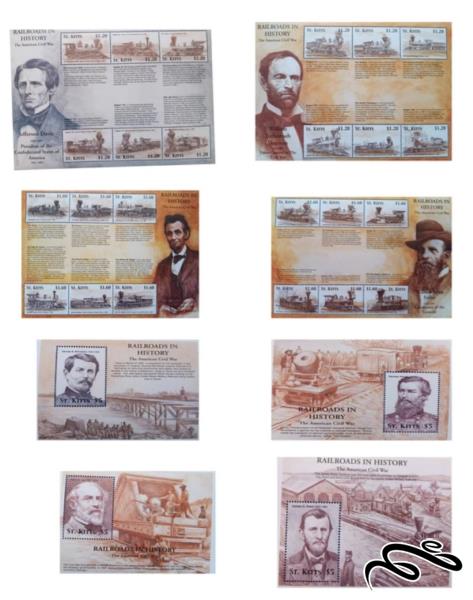 راه آهن در جنگ داخلی امریکا / سنت کیتس 2001 / ارزش اسمی 52 دلار