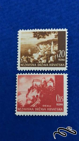 سری 2 تمبر مهر نخورده کلاسیک و قدیمی کرواسی ( کد 49 )