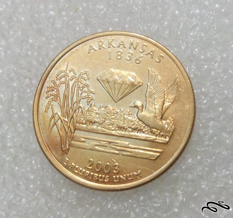 سکه زیبای کوارتر دلار ۲۰۰۳ امریکا روکش اب طلا (۳)۳۰۲