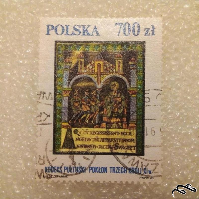 تمبر زیبای قدیمی و باارزش لهستان . تابلویی . باطله (۹۳)۱