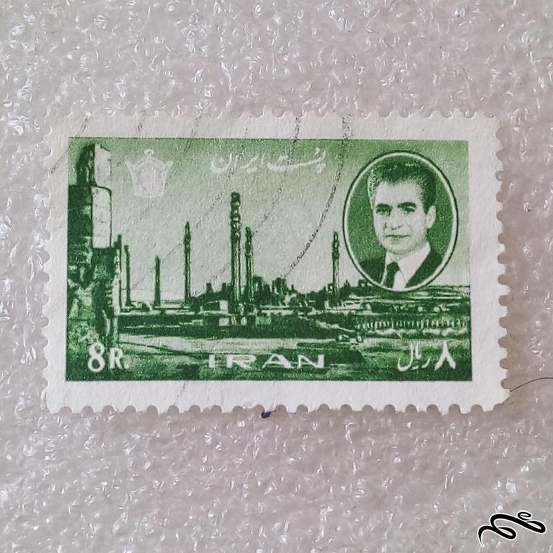 تمبر ۱۳۴۴ پهلوی دوازدهم پستی ۸ ریال تخت جمشید باطله (۹۰)۵