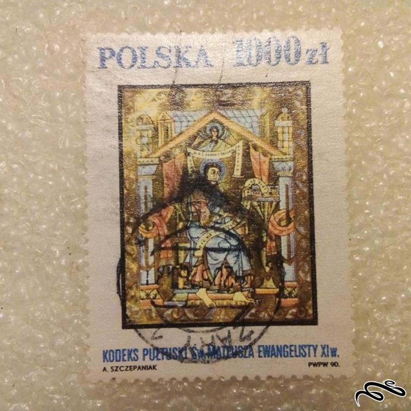 تمبر زیبای قدیمی و باارزش لهستان . تابلویی . باطله (93)1