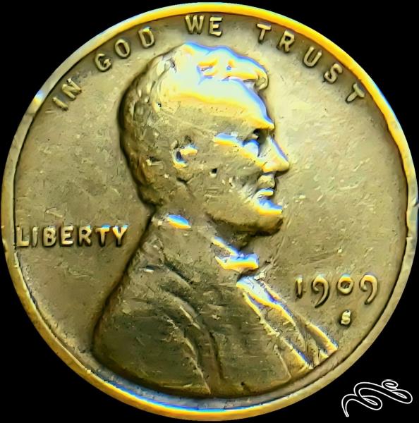 سکه نایاب یک 1 سنت 1909 S ایالات متحده آمریکا