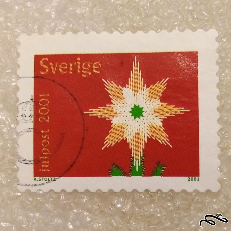 تمبر زیبای باارزش ۲۰۰۱ سوئد . گل (۹۳)۳