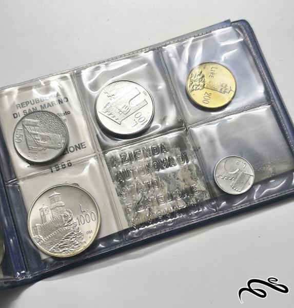 پک پروف سکه های سان مارینو با سکه نقره