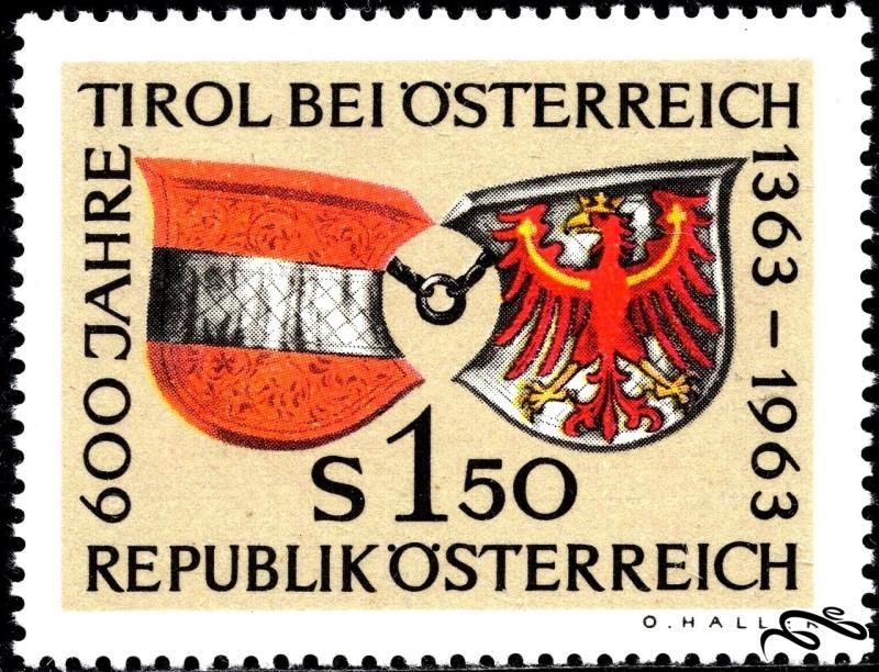 تمبر زیبای کلاسیک 1963 باارزش Anniversary of the Tyrol in Austria  اتریش (94)4