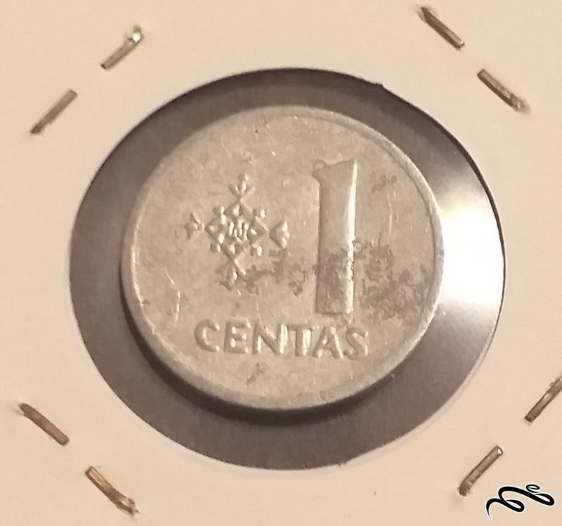 سکه قدیمی 1 سنتا لیتوانی 1991